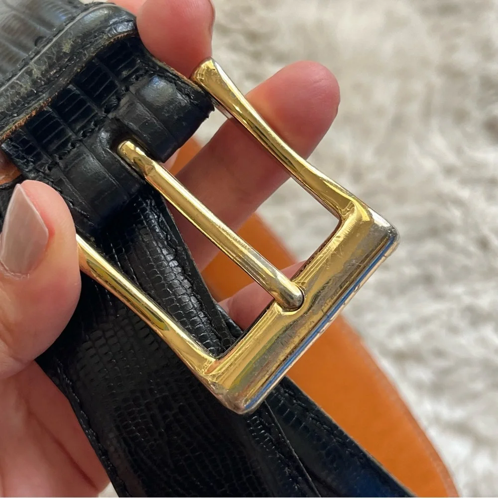 Martin Dingman Belt Lizard Grained Italian Calfskin Handmade US 021620 Sz 44